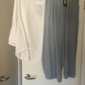 Bryn Walker linen top and pants